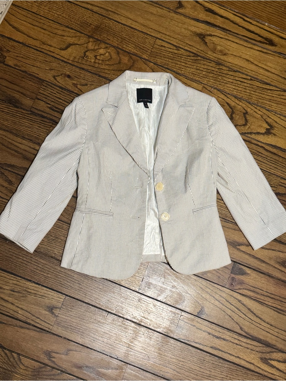 The Limited, Sz 4, Striped Seersucker Blazer